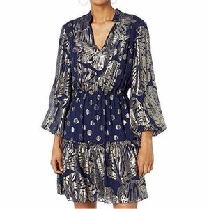 Lilly Pulitzer Navy and Silver Patterned Dress